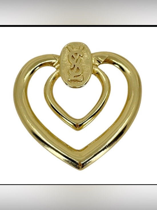 YSL Gold Heart Scarf Ring